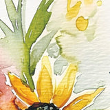 36" White Yellow Blue And Green Solid Wood Sunflower and Wildflowers Porch Sign