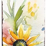 36" White Yellow Blue And Green Solid Wood Sunflower and Wildflowers Porch Sign