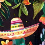 36" Black And Green Solid Wood Cinco de Mayo Cactus Porch Sign