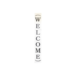 72" White Solid Wood Welcome Porch Sign