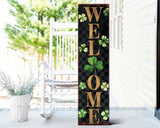 36" Black Gold And Green Solid Wood Welcome St Patrick's Day Porch Sign