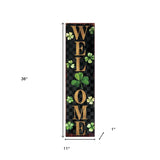 36" Black Gold And Green Solid Wood Welcome St Patrick's Day Porch Sign