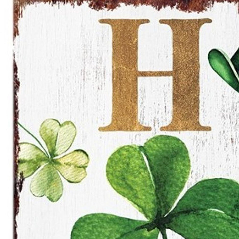 36" Gold Green And White Solid Wood Home Sweet St Patrick's Day Porch Sign