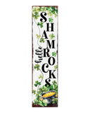 36" Gold Green And White Solid Wood Hello St Patrick's Day Shamrock Porch Sign