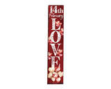 48" Red And White Solid Wood Love Valentine's Day Porch Sign