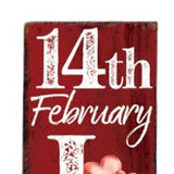 48" Red And White Solid Wood Love Valentine's Day Porch Sign