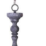 Gray Drum Distressed Galvanized Metal Dimmable Chandelier With Natural Shade