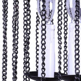 Black And Natural Wood and Metal Cylinder Three Light Dimmable Chandelier