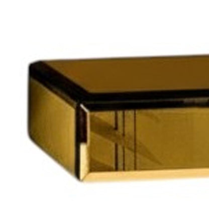 Set Of Three Gold Glass Wall Mounted Floating Shelves