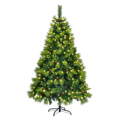 6' Pre Lit Extra Full Pine Christmas Tree With Garland And Wreath Set