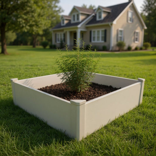 44" X 44" Tan Heavy Duty Plastic Square Raised Garden Bed
