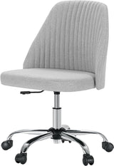 Office Desk Chair, Modern Cute Rolling Vanity Swivel Task Chairs with Wheels, Comfortable Back Seat Armless for Home, Bedrooms, Office, Study, Student, Adults, Make-Up, Dressing Room, Cloud-0