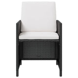vidaXL 13 Piece Patio Dining Set with Cushions Poly Rattan Black-2