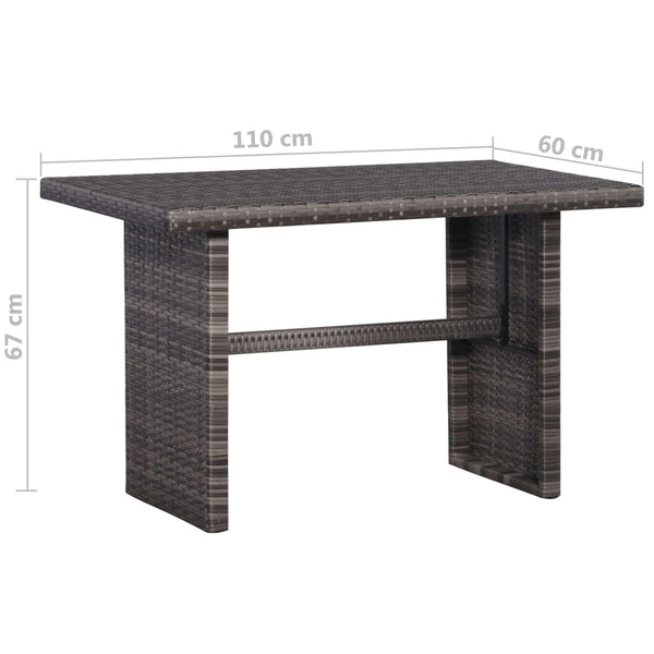 vidaXL 3 Piece Patio Lounge Set with Cushions Poly Rattan Black-1