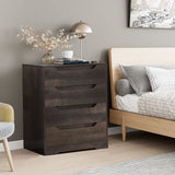 Modern 4-Drawer Dresser in Dark Brown-0
