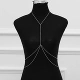 Fashion Trendy Chain Jewelry Accessories Sexy Simple Cross Body Chain Integrated Chain Body chain colar Jewelry Gifts for Women
