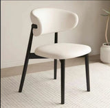 Cafe lounge chair, upholstered dining chair, curved back cushion, modern armless dining side chair