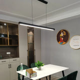 Minimalist modern chandelier—sleek strip light for dining rooms, bars, or office spaces.