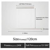Minimalist modern chandelier—sleek strip light for dining rooms, bars, or office spaces.