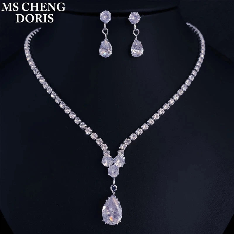 Fashion Wedding Bridal Jewelry Sets For Women Rhinestone Austrian Crystal Jewelry Set Bracelet