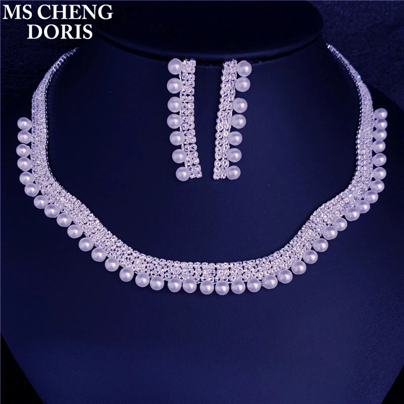 Fashion Wedding Bridal Jewelry Sets For Women Rhinestone Austrian Crystal Jewelry Set Bracelet