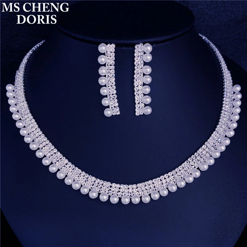 Fashion Wedding Bridal Jewelry Sets For Women Rhinestone Austrian Crystal Jewelry Set Bracelet