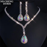 Fashion Wedding Bridal Jewelry Sets For Women Rhinestone Austrian Crystal Jewelry Set Bracelet
