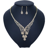 Fashion Wedding Bridal Jewelry Sets For Women Rhinestone Austrian Crystal Jewelry Set Bracelet
