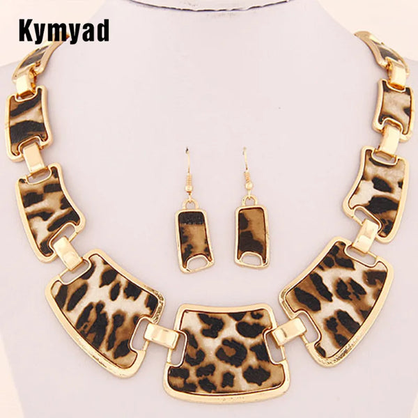 Statement Jewelry Sets Fashion Popular, Elegant, Punk, Geometric Leopard, Link Chain Necklace, Earring Sets, Fashion