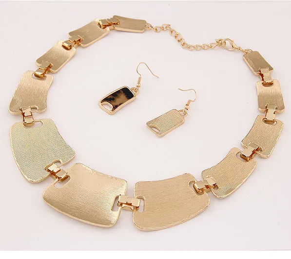 Statement Jewelry Sets Fashion Popular, Elegant, Punk, Geometric Leopard, Link Chain Necklace, Earring Sets, Fashion