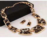 Statement Jewelry Sets Fashion Popular, Elegant, Punk, Geometric Leopard, Link Chain Necklace, Earring Sets, Fashion