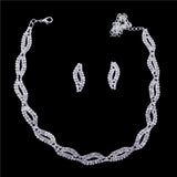 Fashion Wedding Bridal Jewelry Sets For Women Rhinestone Austrian Crystal Jewelry Set Bracelet