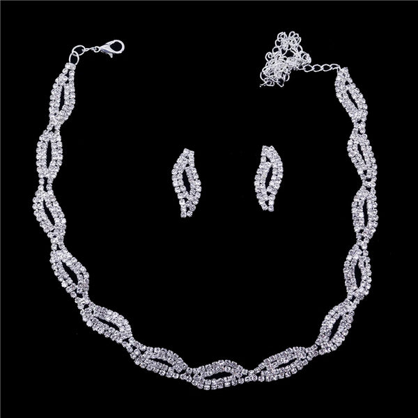 Fashion Wedding Bridal Jewelry Sets For Women Rhinestone Austrian Crystal Jewelry Set Bracelet