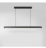 Minimalist modern chandelier—sleek strip light for dining rooms, bars, or office spaces.