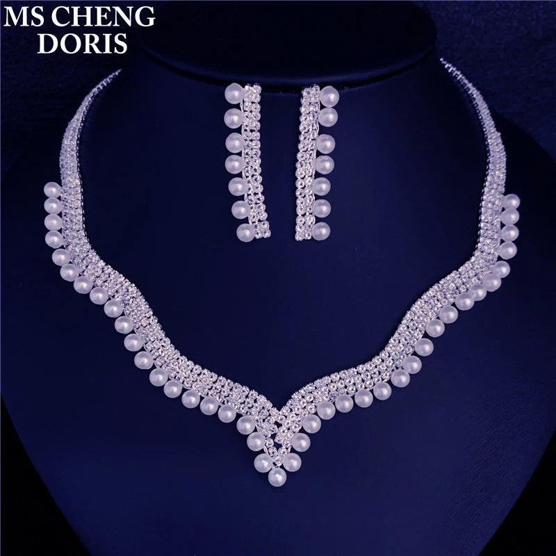 Fashion Wedding Bridal Jewelry Sets For Women Rhinestone Austrian Crystal Jewelry Set Bracelet