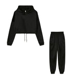 Fashion Trend Women's Wear, Long-sleeved Sports Casual Suit Waist Two-piece Set