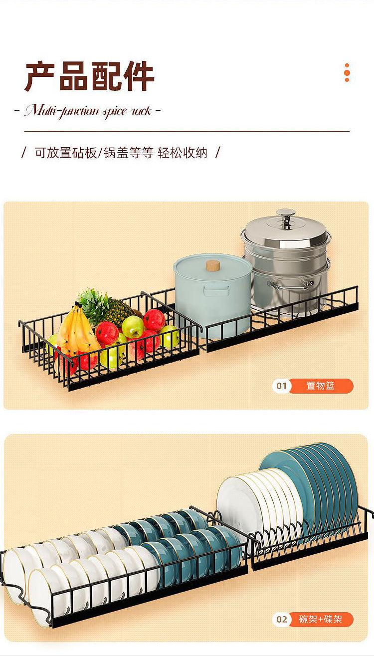 "Multifunctional stretchable kitchen shelf—above-sink draining rack for bowls, dishes, and utensils."