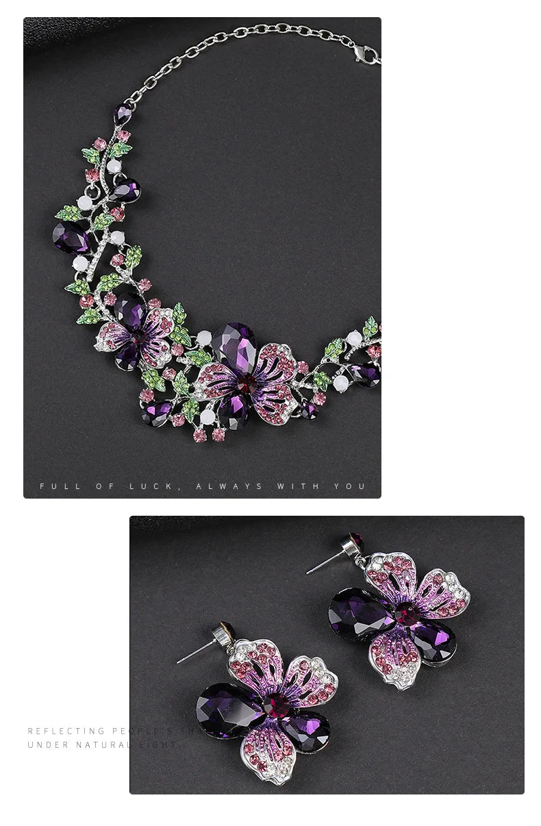 Accessories Retro Necklace Set Women's Luxury Crystal Banquet Dress Accessories