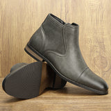 Men's Comfortable Ankle Leather Boots Men's Fashion Brand