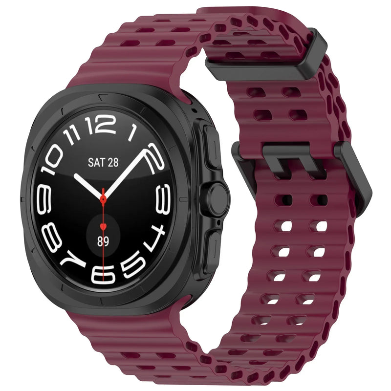 Official Ocean Silicone Strap For Samsung Galaxy Watch 7 Ultra 47mm Watchband Replacement Bracelet For Galaxy Watch Ultra Correa