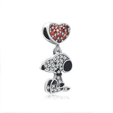 Cute 925 sterling silver cat pendant bead—fits original charm bracelets. Perfect for women and men.