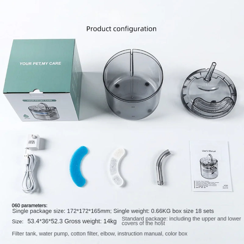 Automatic Pet Water Dispenser - Cat & Dog Drinking Fountain with Filter & Circulation System
