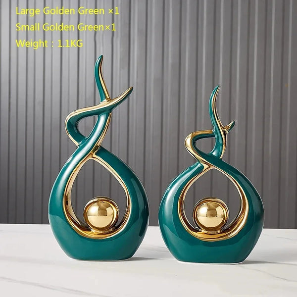 Nordic Ceramic Figurines - Living Room or Desk Decor Statues, Feng Shui Ornaments