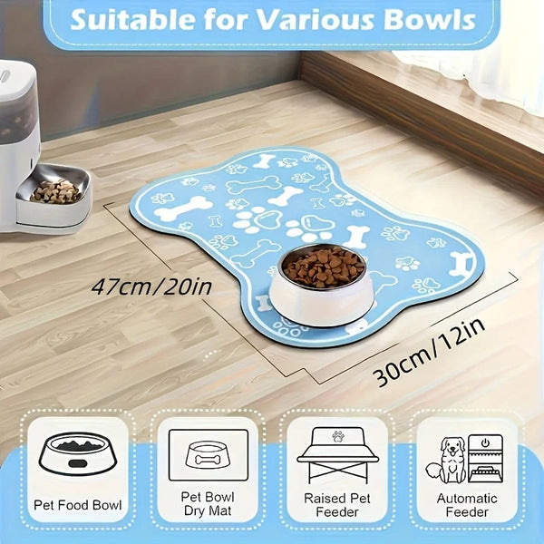 Non-slip pet feeding mat: scratch-resistant, quick-drying, and easy to clean for dogs & cats