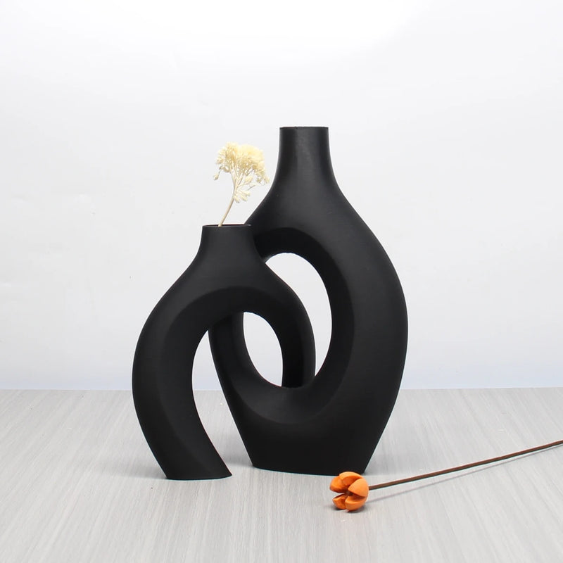 "Bohemian-style art vase set—perfect for home, office, or wedding decor in living rooms and bedrooms.