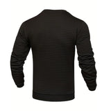 Men's fashion small check Waffle youth crew-neck jacquard check hoodie
