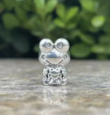 Cute 925 sterling silver cat pendant bead—fits original charm bracelets. Perfect for women and men.