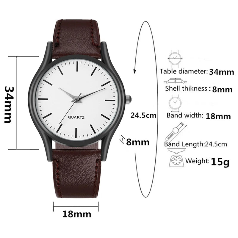 Men's Fashion Business Design Hand Watch Leather Watch