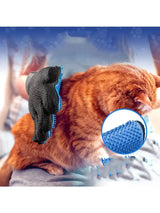 Pet grooming kit: 2-sided brush & glove for de-shedding and de-matting dogs, cats, rabbits.