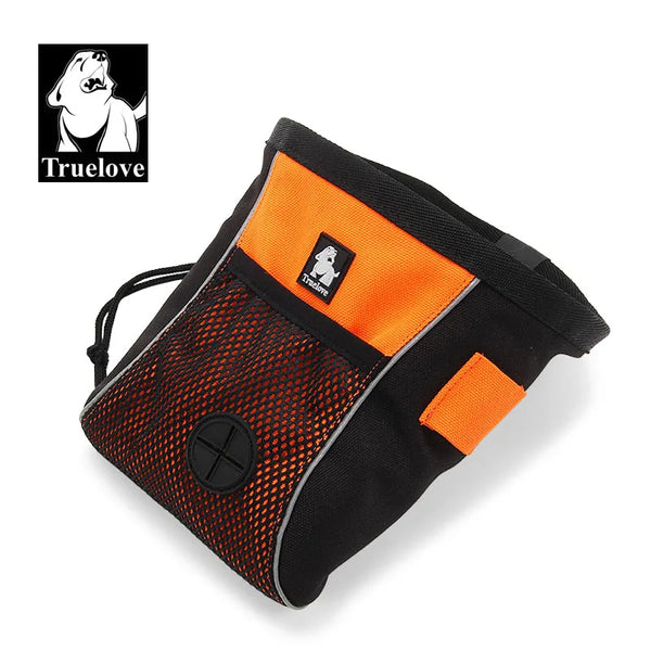 Truelove waterproof treat bag: high-capacity snack pouch with garbage compartment for outdoor pet use